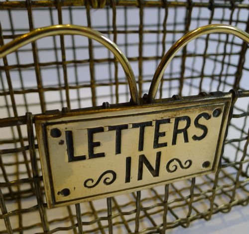 fig 1. Victorian English Brass Mesh Letters Box or Caddy c.1880
