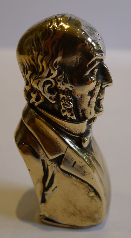 Antique English Figural Brass Vesta - Victorian Prime Minister - Gladstone C.1880