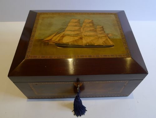 Magnificent Antique English Trinity House Sewing / Spice Box C.1870