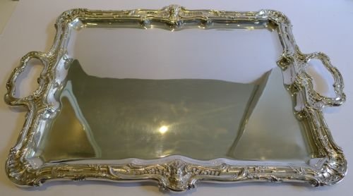 Antique French Figural Silver Plated Tray C. 1890 - Art Nouveau Flair