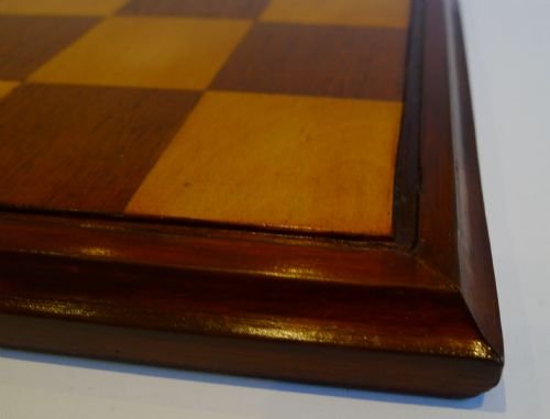 fig 1. Fine Antique English Chess Board In Mahogany and Beech Wood c.1900
