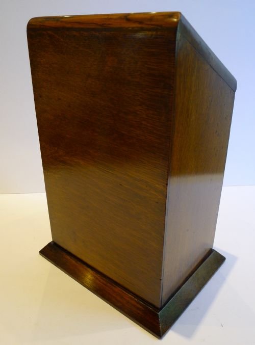 fig 1. Antique English Letters Box In Oak With Brass c.1905