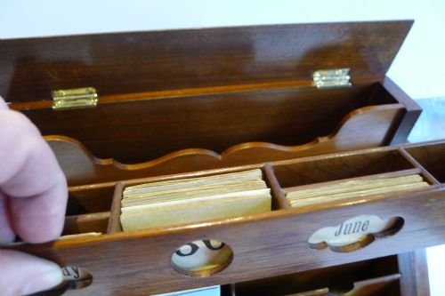 fig 3. Handsome English Victorian Stationery / Writing Box In Burr Walnut c.1890