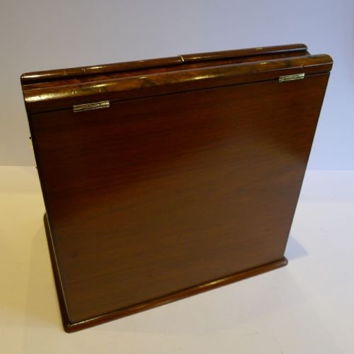 fig 4. Handsome English Victorian Stationery / Writing Box In Burr Walnut c.1890