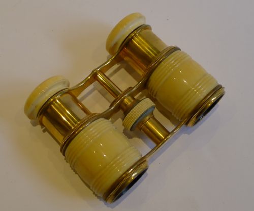 Pair Antique French Opera Glasses in Ivory - C.1880
