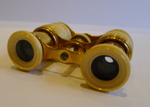 fig 1. Pair Antique French Opera Glasses In Ivory - c.1880