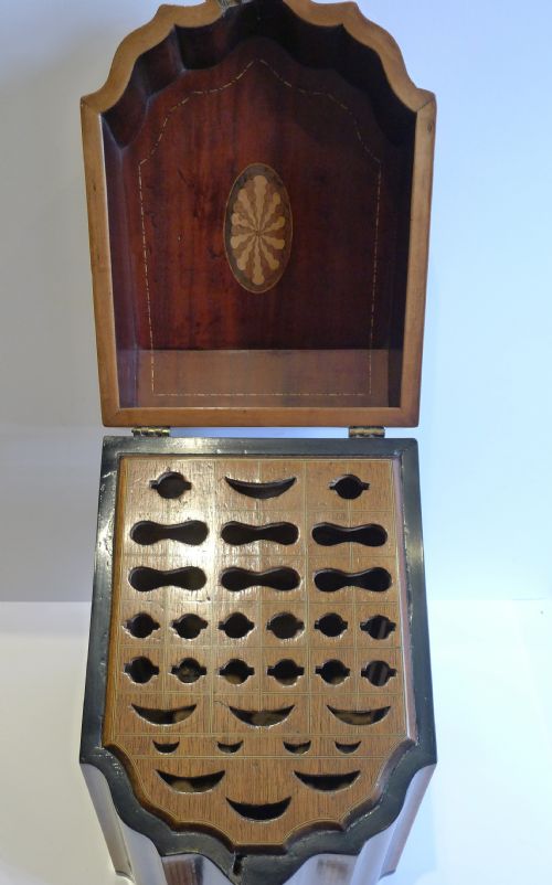 fig 2. Large Antique English George III Sheraton Period Knife Box c.1780