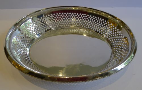 Smart Antique English Silver Plate Bread Basket by Atkin Brothers - Registration 1873