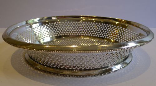 fig 1. Smart Antique English Silver Plate Bread Basket by Atkin Brothers - Registration 1873
