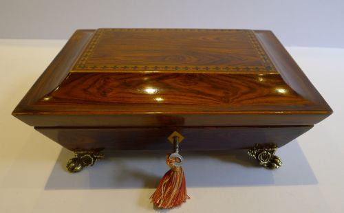 Stunning Regency Inlaid Kingwood Jewellery or Table Box C.1815