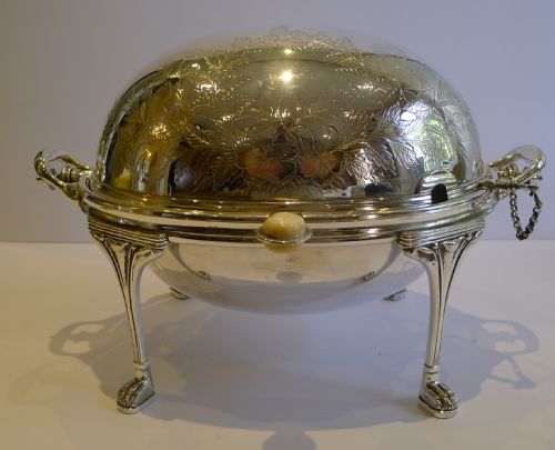 Antique English Silver Plated Revolving Breakfast / Serving Dish by Mappin & Webb C.1890