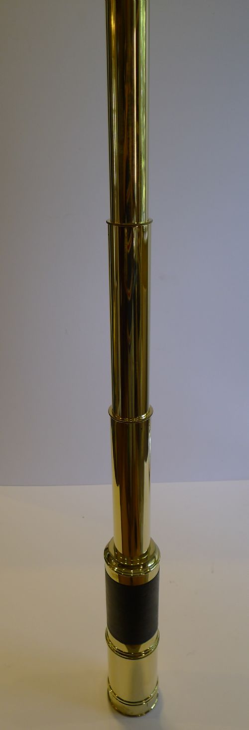 Large Antique Brass & Leather Four Drawer Telescope (36") Signed T&h Doublet, London