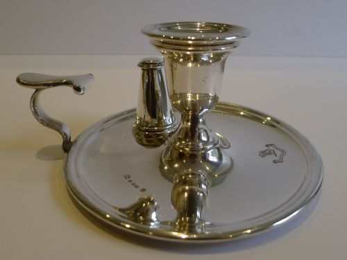 fig 1. RARE - Set Six Antique English Silver Plated Chamber Sticks by Elkington & Co. - Date Letter for 1880