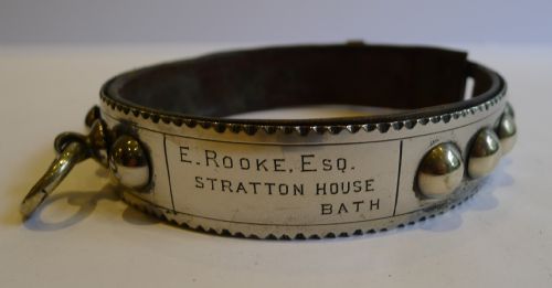 Antique English Nickel Dog Collar C.1880