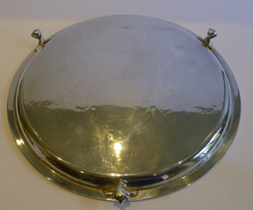 fig 1. Antique Silver Plated Salver - Engraved With English Ferns - by Hukin & Heath