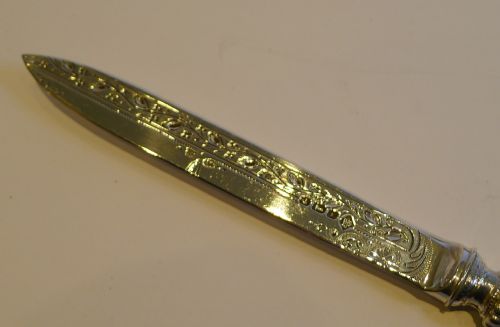 fig 1. Antique Sterling Silver & Mother of Pearl Letter Opener