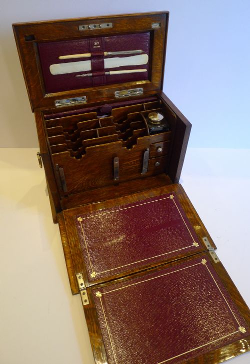 Small Antique English Stationery Cabinet - Writing Box - 1904