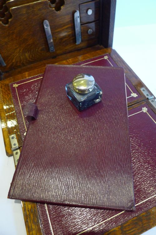 fig 1. Small Antique English Stationery Cabinet - Writing Box - 1904
