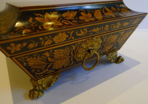fig 2. Magnificent Large English Regency Pen Work Jewellery Box - Chinoiserie Decorated c.1820
