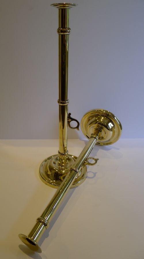Elegant & Unusual - English Georgian Brass 21" Candlesticks C.1800