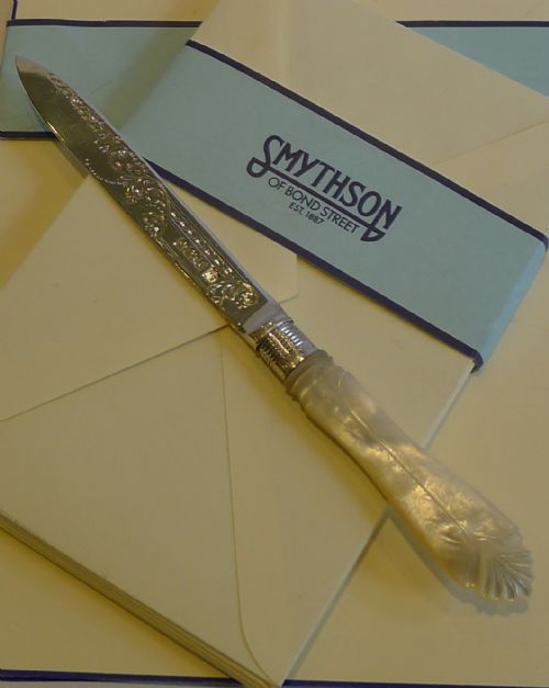 Antique Sterling Silver & Mother of Pearl Letter Opener
