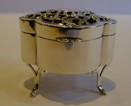 fig 1. Antique English Sterling Silver Pot Pourri Box - Chester 1907