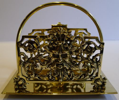 Antique English Cast Brass Letter Rack / Holder C.1880 - Figural