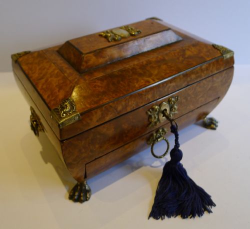 English Regency Jewelry Box in Burr Maple C.1820