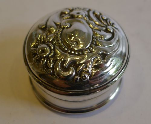 Antique English Sterling Silver Pill Box - Edwardian - 1906