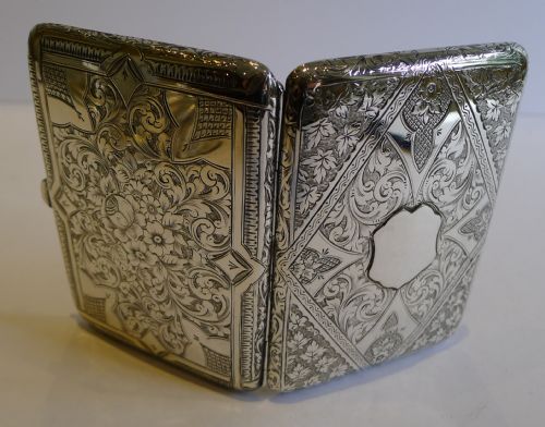 Stunning English Sterling Silver Wallet Style Card Case - 1920