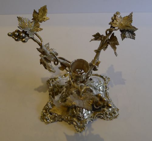 fig 1. Stunning Antique English Cut Glass & Silver Plated Centrepiece - Grape Vines