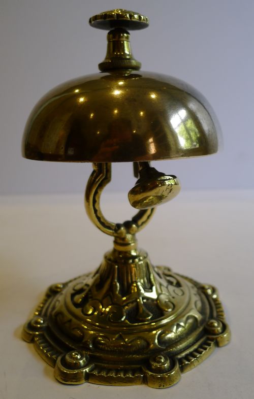 Antique English Desk or Counter Bell in Cast Brass C.1880