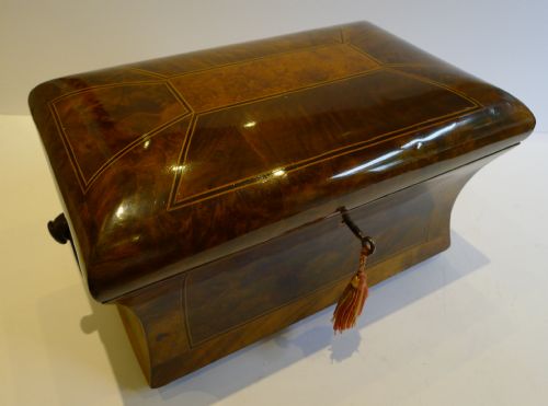 Unusual Antique English Double Compartment Tea Caddy C.1860