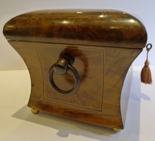 fig 1. Unusual Antique English Double Compartment Tea Caddy c.1860