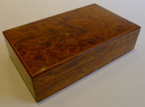 Antique English Burr Cedar Desk Box C.1910