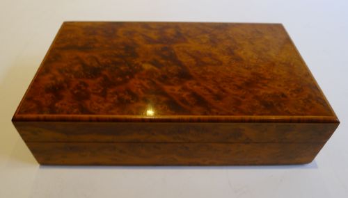 fig 1. Antique English Burr Cedar Desk Box c.1910