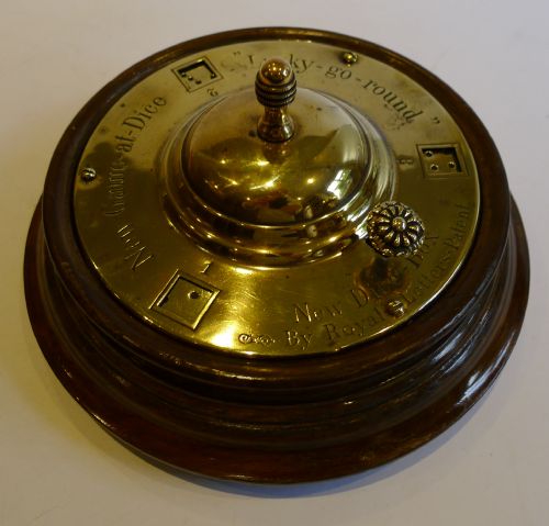 Antique English Dice Game - Lucky-go-round - Walnut & Brass C.1890