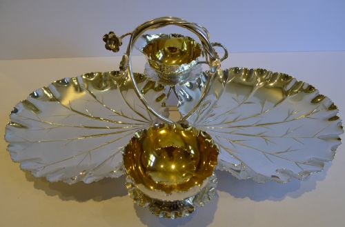 Top Notch Strawberry & Cream Set in Silverplate by Hukin & Heath C.1892