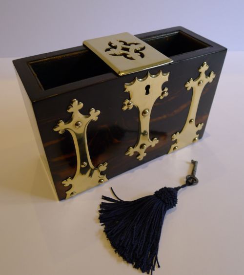 Antique English Coromandel Book Box by Howell, James & Co., London C.1860