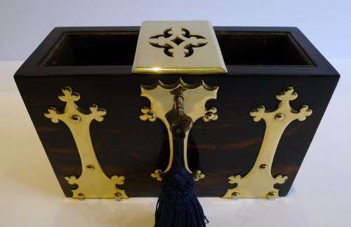 fig 1. Antique English Coromandel Book Box by Howell, James & Co., London c.1860