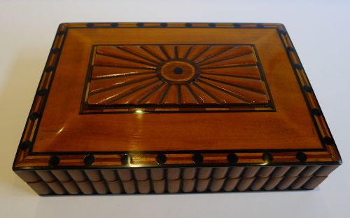 Handsome Antique Inlaid Anglo-indian Satinwood Box C.1880