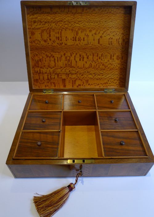 fig 1. Magnificent New Zealand Marquetry & Parquetry Inlaid Box With Ferns c.1870