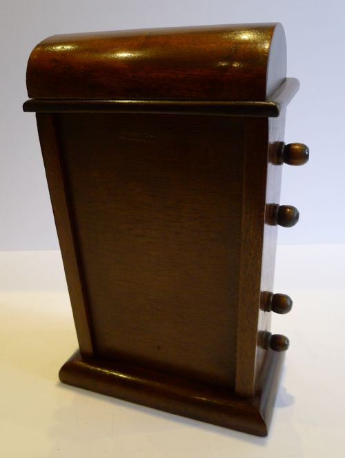 fig 1. Large Antique English Dome Topped Mahogany Perpetual Desk Calendar c.1900