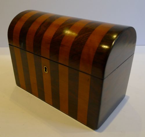 Striking Antique English Stationery / Writing Box C.1850 in Rosewood & Maple
