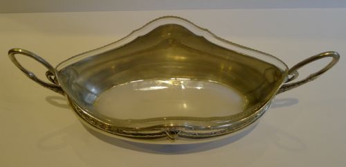 fig 1. Antique Silver Plated WMF Jardiniere With Original Cut Glass Liner c.1910