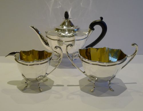 Elegant Antique English Silver Plated Tea Set C.1880 by Thomas Latham & Ernest Morton