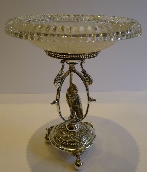 Stunning Top-notch Antique English Centrepiece - Cockatoo - Registration for 1871