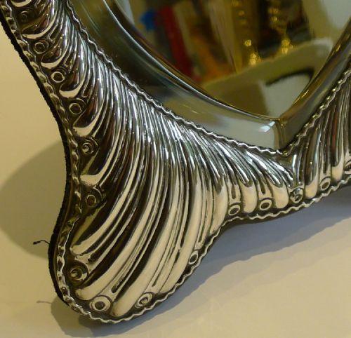fig 1. Antique Sterling Silver Heart Dressing Table Mirror by William Comyns - London 1898