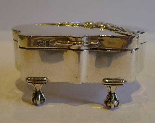 fig 1. Stunning Antique English Sterling Silver Jewellry Box - Iris - 1905e