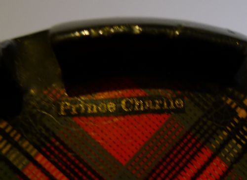 fig 1. Antique Mauchline Tartan Ware Clark & Son Spool Holder c.1870 - Prince Charlie